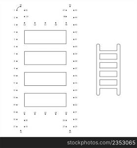 Ladder Icon Dot To Dot, Ladder Equipment Icon Vector Art Illustration