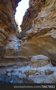 Ladder in Barak canyon, Israel
