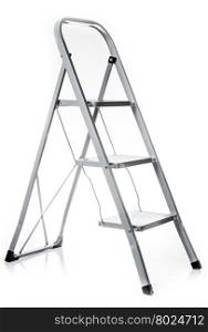 Ladder isolated . metal ladder over white background