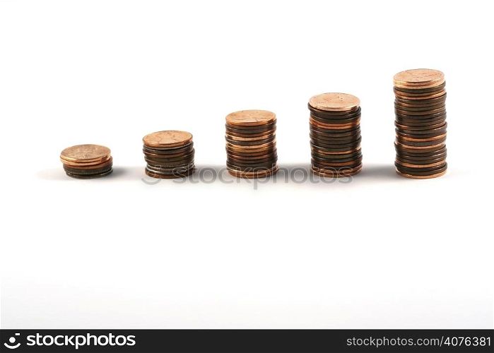 Ladder of coins, business/finance concept