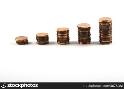 Ladder of coins, business/finance concept