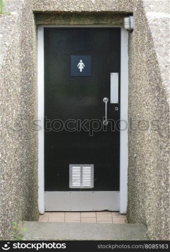 Ladies wc door. Detail of a ladies toilet entrance door