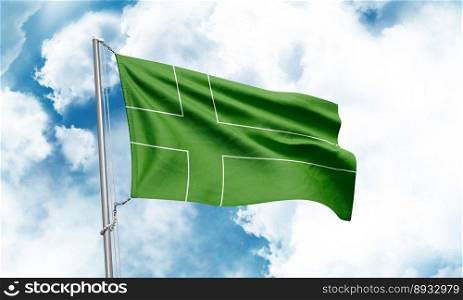 Ladonia flag waving on sky background. 3D Rendering