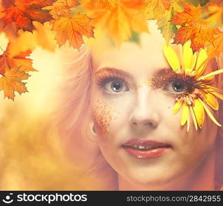 Lady Autumn. Seasonal female portrait for your design