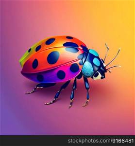 Ladybug colorful illustration closeup. Generative AI. High quality illustration. Ladybug colorful illustration closeup. Generative AI
