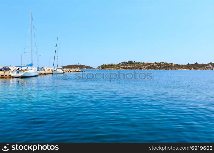Lagonisi port on Aegean sea coast (Sithonia, Greece).
