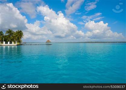 Laguna de Bacalar Lagoon in Mayan Mexico at Quintana roo