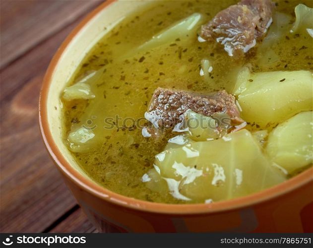 Lahana chorbas? - Turkish soup with meat and cabbage