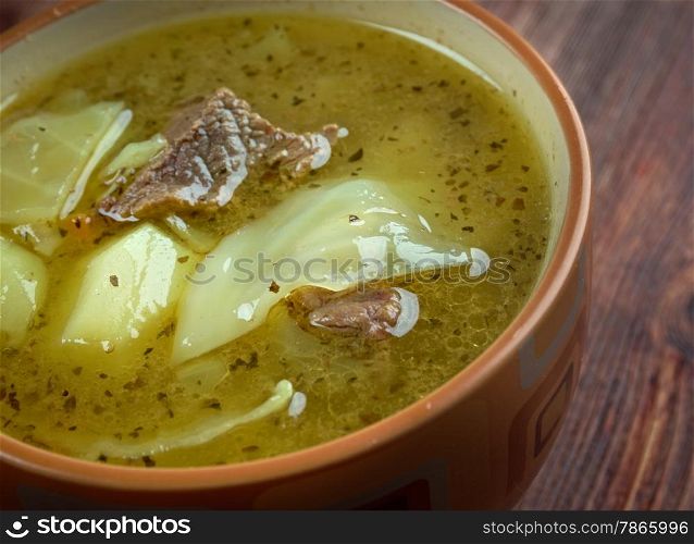 Lahana chorbas? - Turkish soup with meat and cabbage