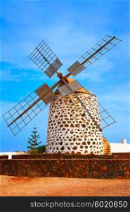 Lajares windmill Fuerteventura at Canary Islands of Spain