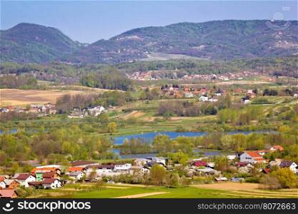 Lake and green hills of Zagorje, northern Croatia