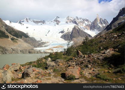 Lake and mountain in narional park near El Chalten, Argentina