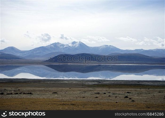 Lake and mountain in Tibet, China