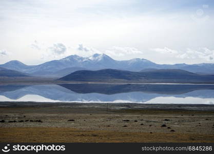 Lake and mountain in Tibet, China