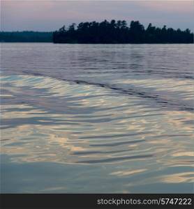 Lake at dusk, Clearwater Bay, Lake of The Woods, Keewatin, Ontario, Canada