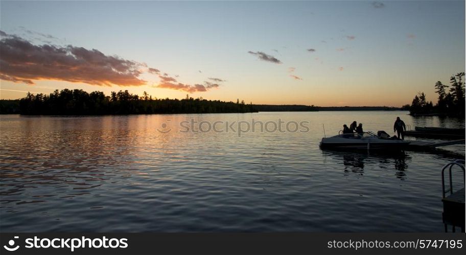 Lake at dusk, Lake of The Woods, Ontario, Canada