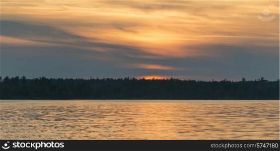 Lake at sunset, Lake of The Woods, Ontario, Canada