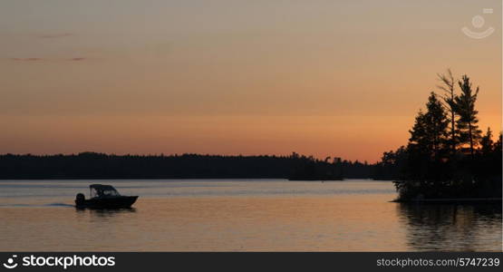 Lake at sunset, Lake of The Woods, Ontario, Canada