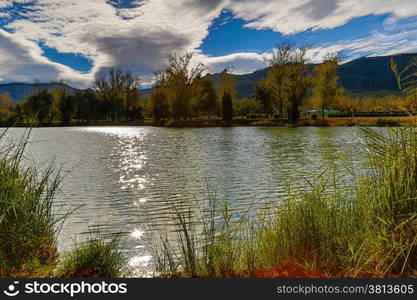 Lake Banyoles on a cold autumn day