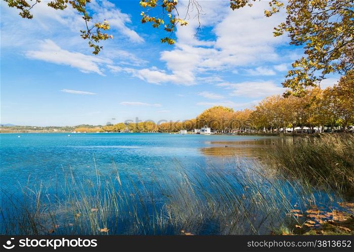 Lake Banyoles on a cold autumn day