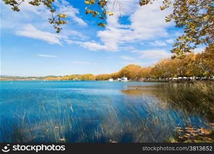 Lake Banyoles on a cold autumn day