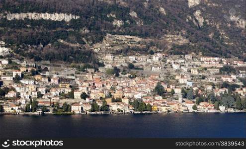 Lake Como (Italy) summer view and Menaggio town on shore. Lake Como and Menaggio town on shore.
