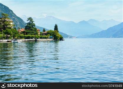 Lake Como (Italy) summer view from ship board