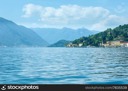 Lake Como (Italy) summer view from ship board