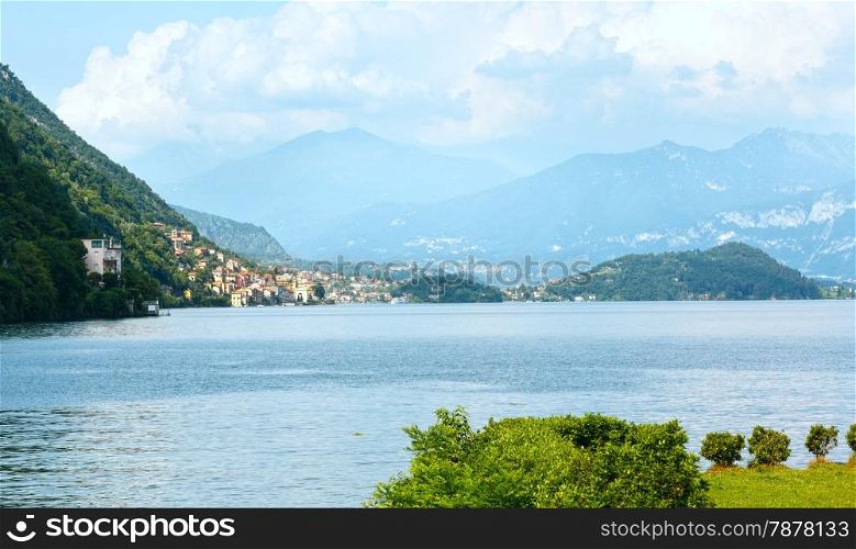 Lake Como (Italy) summer view from shore.