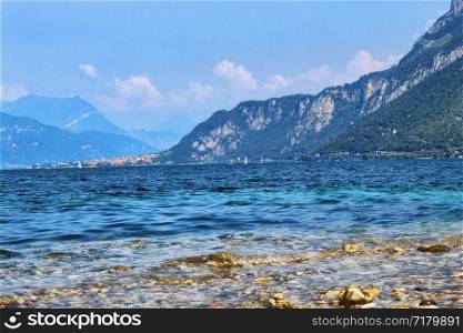 Lake Como with yachts. A sailing boats on beautiful lake Como, Italy