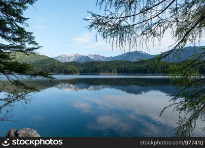 Lake Eibsee in Bavaria Garmisch Partenkirchen