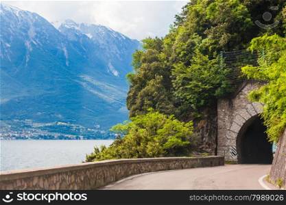 Lake Garda. asphalt road