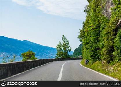 Lake Garda. asphalt road