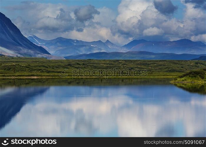 Lake in Alaska. Serenity lake in Alaskan tundra