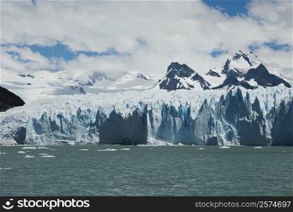 Lake in front of glaciers, Moreno Glacier, Argentine Glaciers National Park, Lake Argentino, El Calafate, Patagonia, Argentina