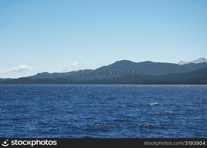 Lake in front of mountains, Lake Nahuel Huapi, San Carlos De Bariloche, Argentina