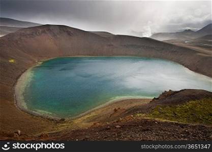 Lake in Icelandic crater