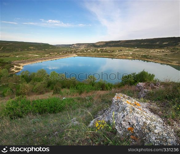 Lake in mountain. Nature composition.
