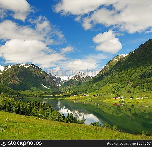 Lake in norwegian mountains