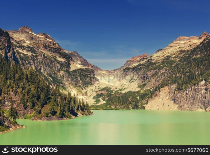 Lake in Rocky mountains