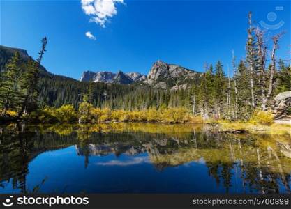 Lake in Rocky mountains