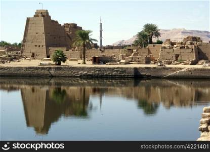 lake inside Karnak temple in Luxor, Egypt