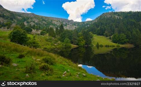 "Lake " Lac de Forlet" in the Vosges mountains in France"