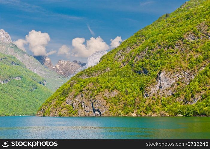 Lake Lago del Mis in the Dolomites