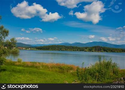 Lake Michelbach in the Vosges mountains in France