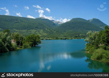 Lake of Barrea, in the Abruzzo National Park, L Aquila province, Italy, at summer