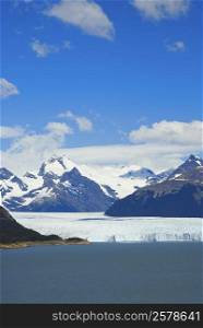 Lake passing through a mountain range, Moreno Glacier, Argentine Glaciers National Park, Lake Argentino, El Calafate, Patagonia, Argentina