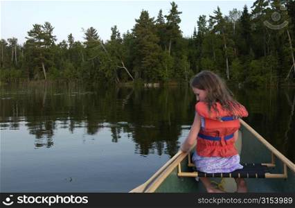 Lake Photography - Child in Canoe on Lake