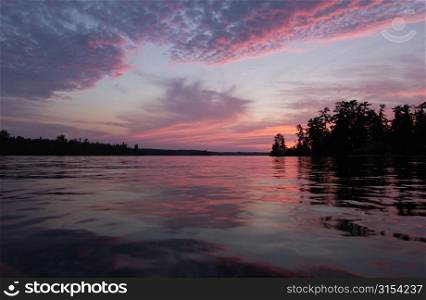 Lake Photography - Sunset over water at lake