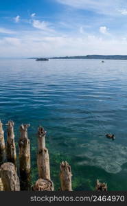 Lake promenade berlingen on Lake Constance blue sky and sunshine